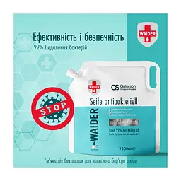 Рідке мило Waider антибактеріальної дії 1.2 л (4820204703585) - мініатюра 4