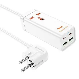 Подовжувач AC10A Talent PD65W+QC3.0 (2USB-A/2C/1xSocket) (1.5 m) White Hoco teh0029518