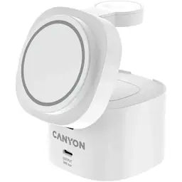 Зарядний пристрій Canyon 4-in-1 wireless charging stand 30W + charger 65W + cable 1.0m white (CNS-WCS405W) - мініатюра 2