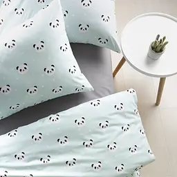 Комплект постільної білизни Ideia Panda полуторний ментоловий (8-33364) - мініатюра 2