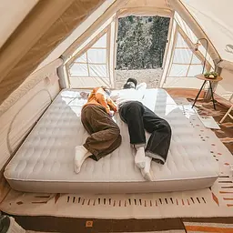 Матрац надувний 20 см подвійний із вбудованою помпою Naturehike CNH22DZ024 бежевий - мініатюра 3