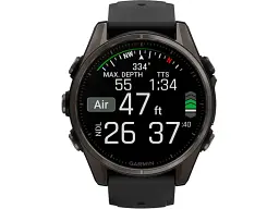 Спортивний годинник Garmin Fenix 8 43mm AMOLED Sapphire Carbon Gray DLC Tit. w. Black/Pebble Gray S. Band (010-02903-20/21) - мініатюра 3