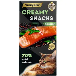 Ласощі для котів Lucky Star Пюре з м'якоті лосося 60 г (6 шт. по 10 г) - мініатюра 3