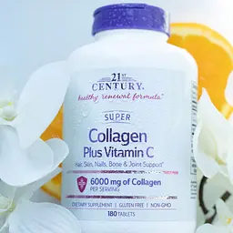 Препарат для суглобів і зв'язок 21st Century Super Collagen Plus Vitamin C 6000 mg, 180 таблеток - мініатюра 3