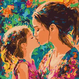 Картина за номерами "Материнський поцілунок" ©art_selena_ua Ідейка KHO8577, 40х40 см