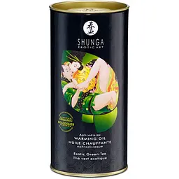 Зігрівальна масажна олія Shunga Aphrodisiac Warming зелений чай, 100 мл - мініатюра 3