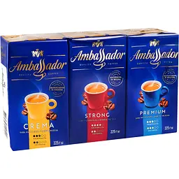 Набор кофе Ambassador Crema + Strong + Premium молотый 675 г - миниатюра 3