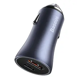 Автомобільний зарядний пристрій Baseus золотистийen Contactor Pro 40W USB сірий