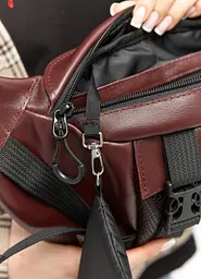 Велика жіноча поясна сумка бананка Sambag DynamicDart марсала 38 × 21 × 7 см (80411120) - мініатюра 7