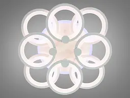 Біла люстра led кільця з дімером та LED підсвічуванням, 150W - мініатюра 2