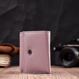 Компактний жіночий гаманець із натуральної шкіри ST Leather 19503 ліловий - мініатюра 8