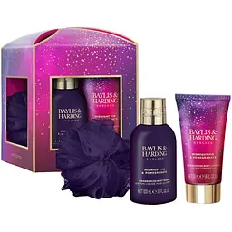 Подарунковий набір Baylis & Harding Midnight Fig & Pomegranate: Гель для душу, 100 мл + Лосьйон для тіла, 50 мл + Мочалка - мініатюра 2