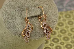 Сережки підвіски Xuping Jewelry Кульбіт 3,5 см золотисті