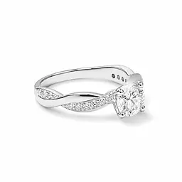 Кільце з білого золота з муасанітами К-0750 19 - мініатюра 2