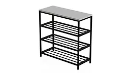 Полиця для взуття Слайм 3 Ferrum-decor 635x630x260 Чорний метал ДСП Білий 16 мм (FRD-105156) - мініатюра 8