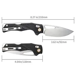 Ніж складаний туристичний SRM Mirage 239X-GB (9.2 см) 14C28N / G10 чорний - мініатюра 7