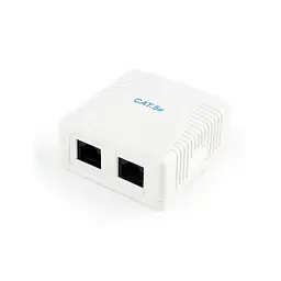 Комп'ютерна розетка Cablexpert RJ45x2 UTP, cat.5e (NCAC-2U5E-01) - мініатюра 2