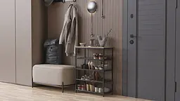 Полиця для взуття Слайм 4 Ferrum-decor 820x630x260 Чорний метал ДСП Дуб Сонома 16 мм (FRD-105162) - мініатюра 5