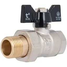 Кран кульовий Thermo Alliance "Американка" Base 1/2"ВЗ прямий, PN40, метелик SD221W15