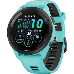 Смарт-часи Garmin Forerunner 265 Чорний Bezel w. Aqua Case and Aqua/Чорний Silicone Band
