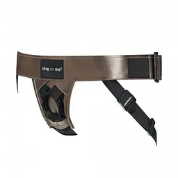 Труси для страпона Strap-On-Me Leatherette Harness Curious OS сірий - мініатюра 2