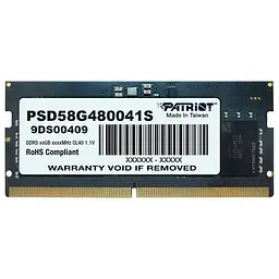Модуль пам'яті Patriot DDR5 8GB 4800MHz SO-DIMM (PSD58G480041S)