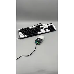 Комплект дротова клавіатура мембранна з підсвічуванням + мишка 3200 DPI RGB USB XSTRIKE X-1011 розкладка ENG/UA мишка та клавіатура набір ігровий миша з клавіатурою з підсвіткою для ПК та ноутбука Чорний з білим - мініатюра 5