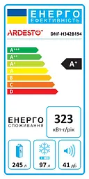 Холодильник Ardesto 195x60х67 холодильне відділення 245 л морозильне відділення 97 л 2 двері А+ NF чорний (DNF-H342B194) - мініатюра 3