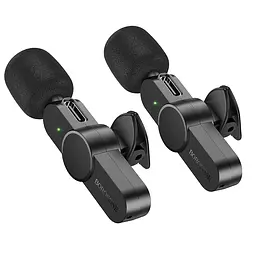 Бездротова мікрофонна система BOROFONE BFK12 Trophy lavalier wireless digital microphone(iP/Type-C) Black (6941991106408) - мініатюра 4