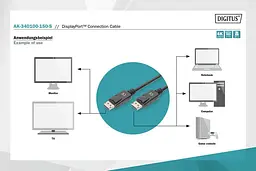 Кабель DisplayPort Digitus 15m black - мініатюра 4