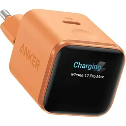 Мережевий зарядний пристрій Anker Nano Charger - 45W USB-C Smart Display Orange (7292816)