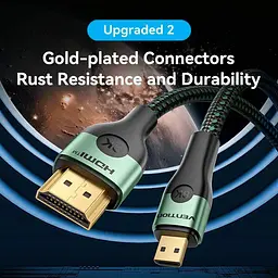 Кабель Vention HDMI-miniHDMI V 2.0 1 м (AGKGF) - мініатюра 6