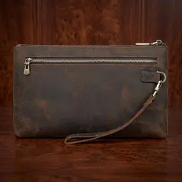 Барсетка чоловіча в шкурі Crazy horse 14954 Vintage коричневий
