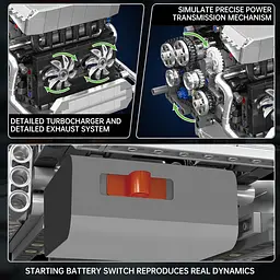 Конструктор двигун Mould King BMW  S55 Inline-6 Engine моторизований дитячий мотор 744 деталей - мініатюра 5