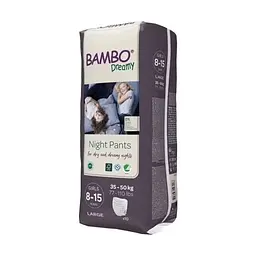 Нічні ЕКО підгузки-трусики для дівчаток Bambo Dreamy Night Pants Girls (35-50 кг), 8-15 років. Bambo Nature (18876) - мініатюра 3