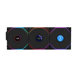 Кулер до корпусу Lian Li UNI Fan TL WIRELESS LCD 120-3, Black (G99.12TLLCD1W3B.00)