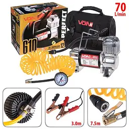 Автомобільний компресор VOIN 150psi 23A 70л клеми (VP-610) - мініатюра 8