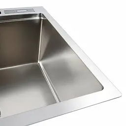 Кухонна мийка 60x50 нержавійка Platinum Handmade з підставкою для ножів, Нержавіюча сталь - мініатюра 4
