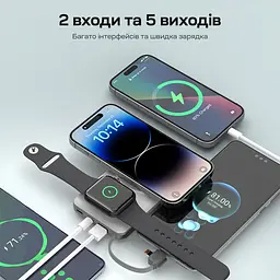 Повербанк 10000mAh Choetech B695 White QC3.0 PD3.0 бездротова зарядка смартфонів та Apple Watch (43-00143) - мініатюра 7