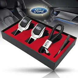 Подарунковий набір №1 для Ford із заглушками та брелоком з логотипом
