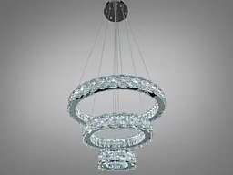 Підвісна LED люстра Diasha 7895/600+400+200CH з кришталем, хром, 70 W, з пультом, освітлення 10-20 м2 - мініатюра 3