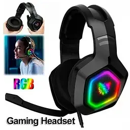 Ігрові навушники з підсвічуванням Onikuma K10 Gaming with LED чорні - мініатюра 7