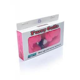 Наручники з хутром Fetish B-Series Furry Cuffs, рожеві - мініатюра 3