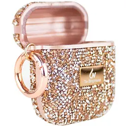 TPU чохол Bling World Rock Diamond для навушників AirPods 1/2 Рожевий - мініатюра 4
