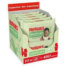 Набір вологих серветок Huggies N'Care без пластику 480 шт. (10 уп. х 48 шт.)
