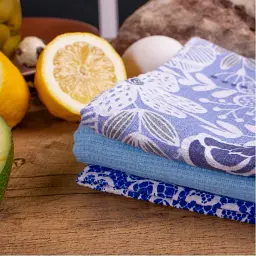 Набір вафельних рушників MirSon №617 Blue roses 60х45 см 3 шт. (2200006740384) - мініатюра 3