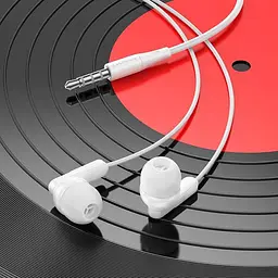 Дротові навушники Hoco M121 Bright universal earphones with microphone, 3.5mm, 1.2m, white - мініатюра 5