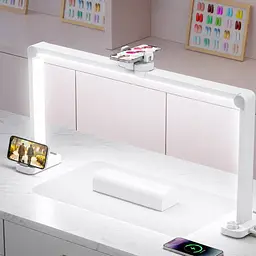 Настільна LED-лампа (F-800E) / Настільна лампа для манікюру / Лампа з деражечем для телефону 40 Вт