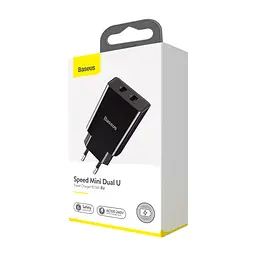 Адаптер мережевий BASEUS Speed Mini Dual U Charger 2 USB 10.5 W (CCFS-R01) чорний - мініатюра 4