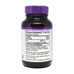 Амінокислота Bluebonnet Nutrition NAC (N-Ацетил-L-Цистеин) 500мг, 30 гелевих капсул (BLB0062) - мініатюра 2